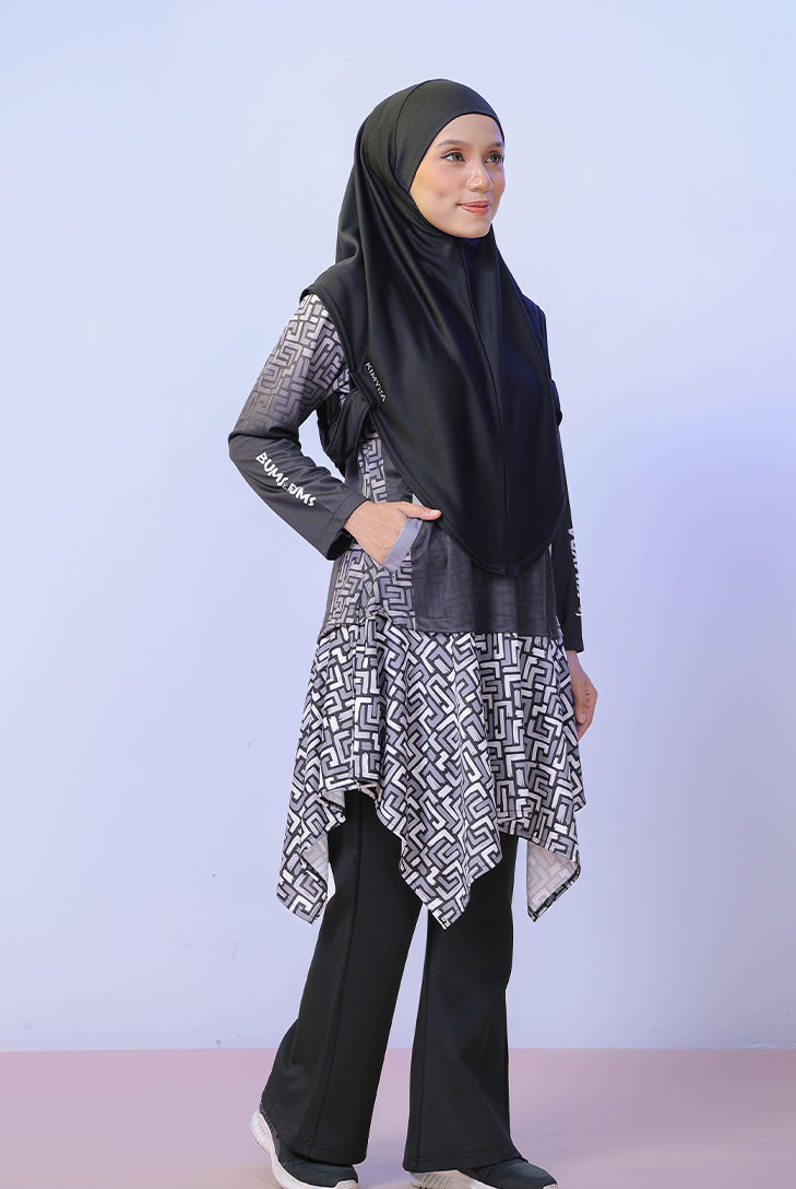 Modest swimwear Kimtuniq Jet Black by KIMYRA