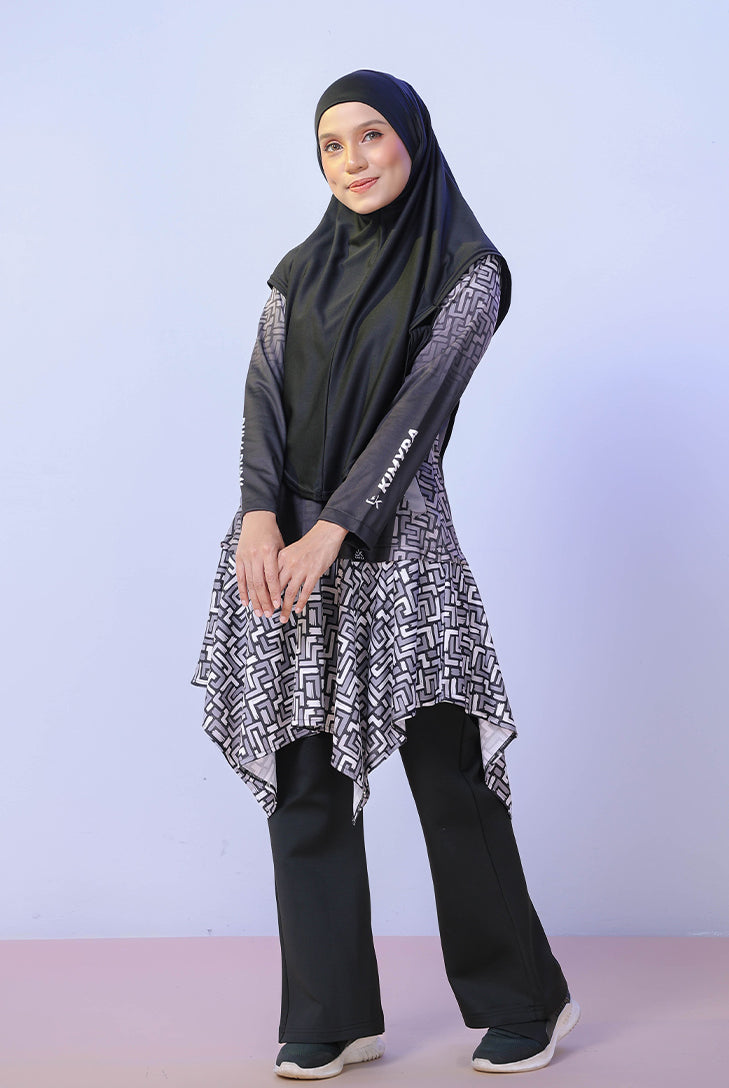 this modest swimwear comes with matching swim hijab and pants