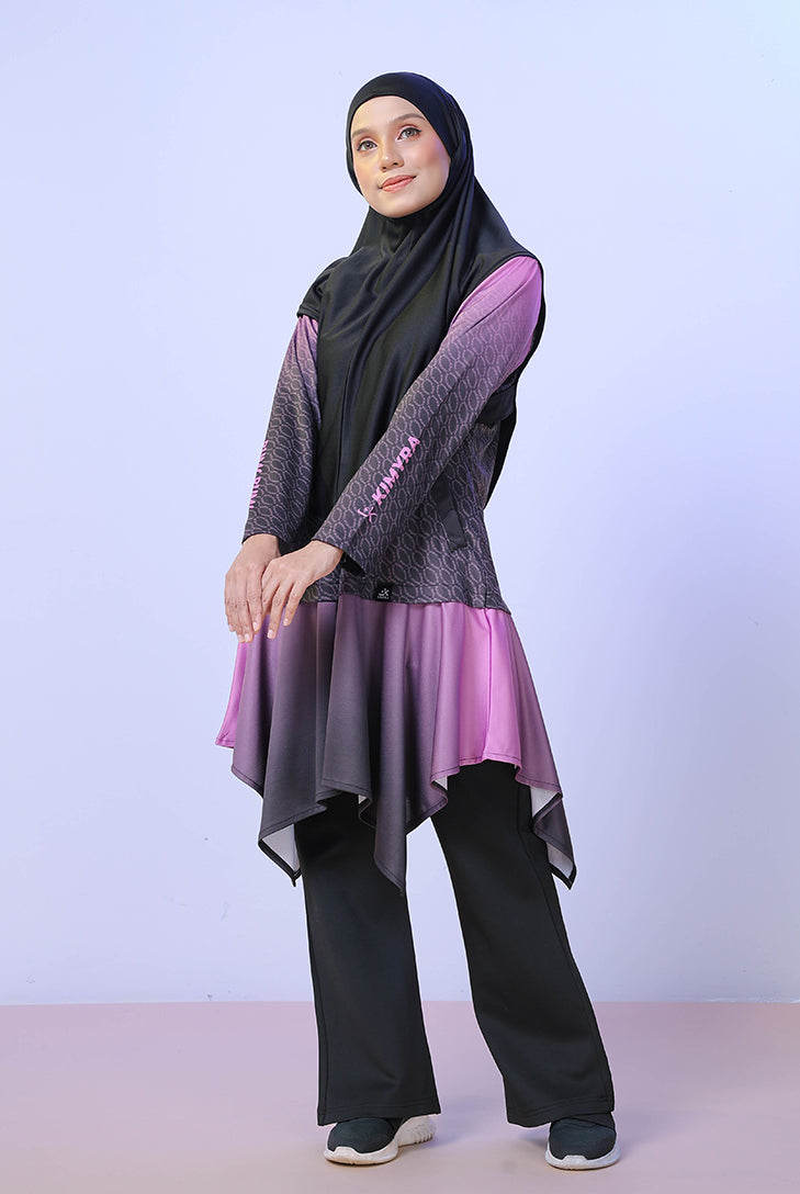 Muslimah sportswear in purple colour by KIMYRA