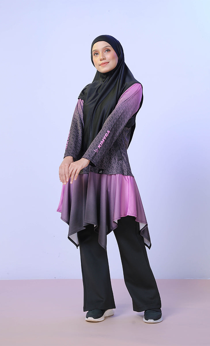 Muslimah sportswear in purple colour by KIMYRA