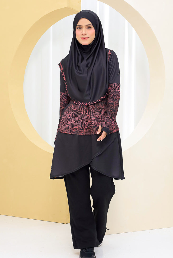 baju renang muslimah black rose