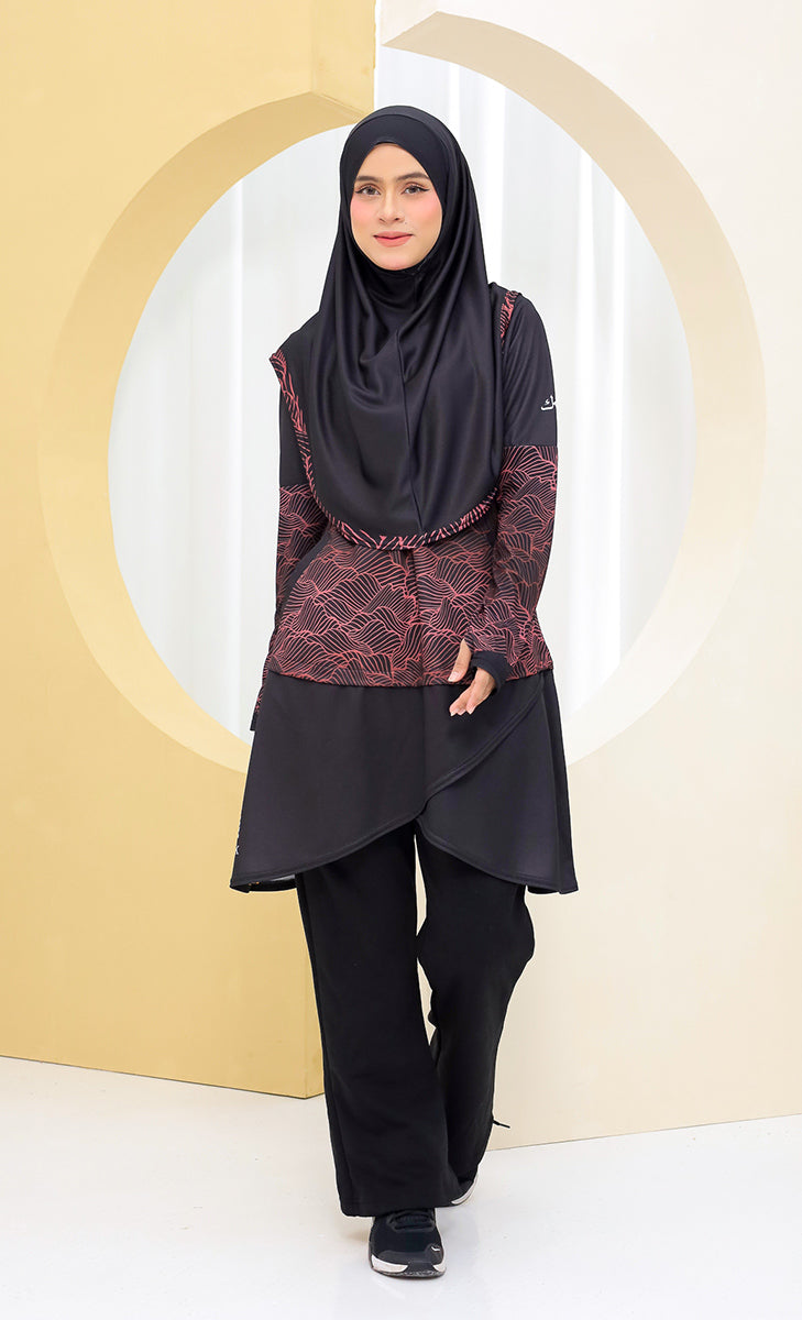 baju renang muslimah black rose