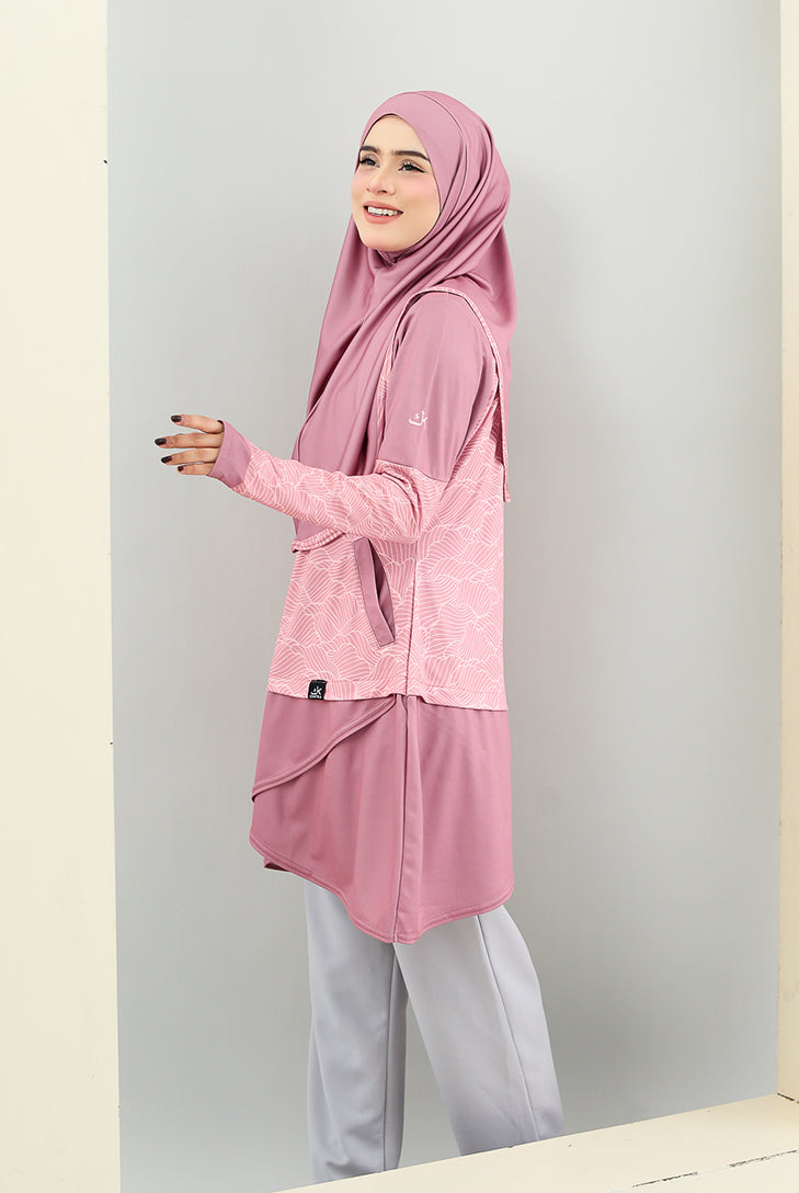 Soft pink pastel muslimah sportswear