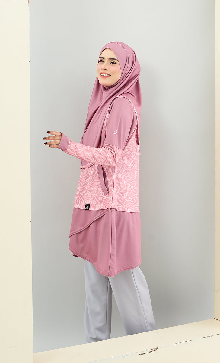 Soft pink pastel muslimah sportswear