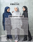 Measurement chart for muslimah sportswear
